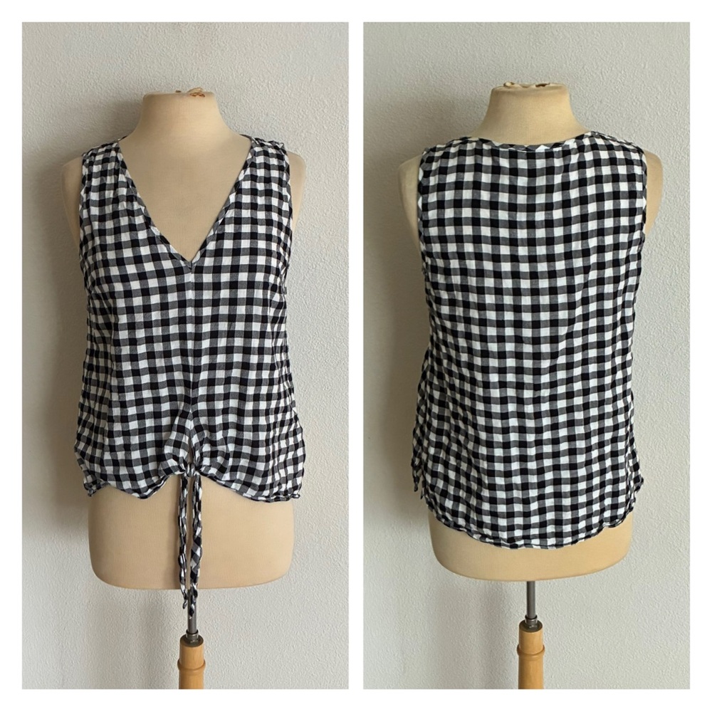Michael MK plaid sleeveless blouse